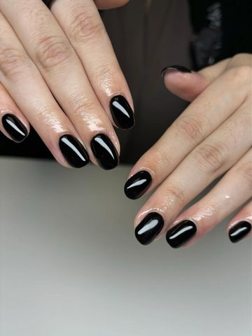 Simple structured mani: Structured Gel and Spooky nails by Evil With Elegance, Miami