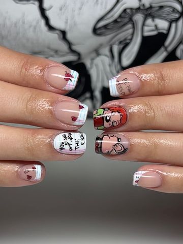 The month of love: Structured Gel and Character & Anime nails by Evil With Elegance, Miami
