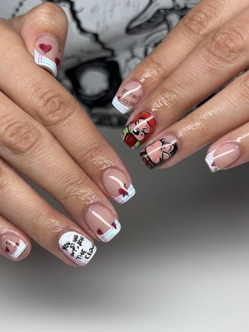 Max and Roxanne: Structured Gel and Character & Anime nails by Evil With Elegance, Miami