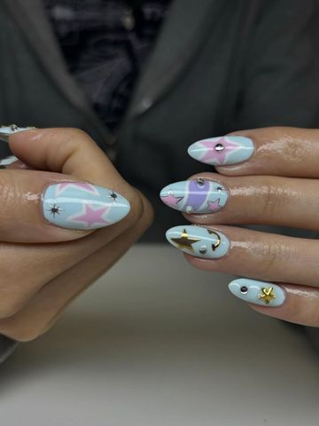 Jojo’s bizarre adventure!: Gel-X and Character & Anime nails by Evil With Elegance, Miami