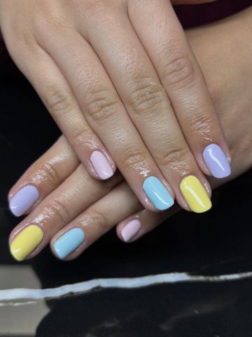 Easter nails: 3D & Charms and Short & Natural nails by Evil With Elegance, Miami