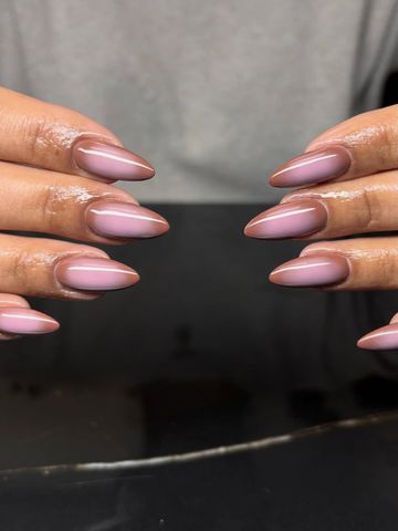 These colors anyone else seeing Neapolitan icecream??: Gel-X and Chrome & Cat-Eye nails by Evil With Elegance, Miami