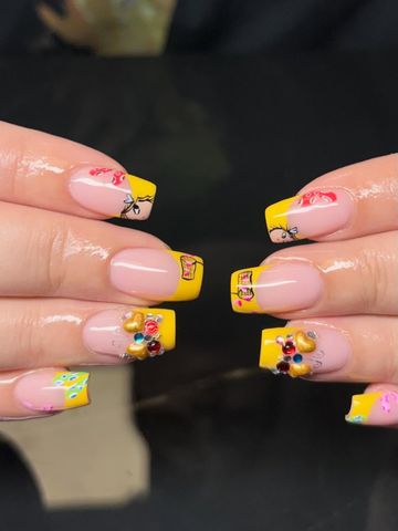 Charlie & Lola: Structured Gel and Character & Anime nails by Evil With Elegance, Miami