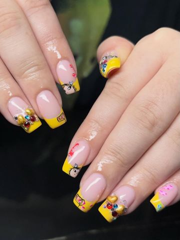 Bring back 2000’s cartoons please!: Structured Gel and Character & Anime nails by Evil With Elegance, Miami