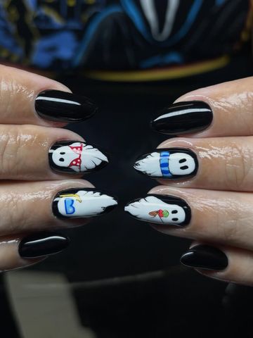 Summer-ween is here!: Structured Gel and Spooky nails by Evil With Elegance, Miami
