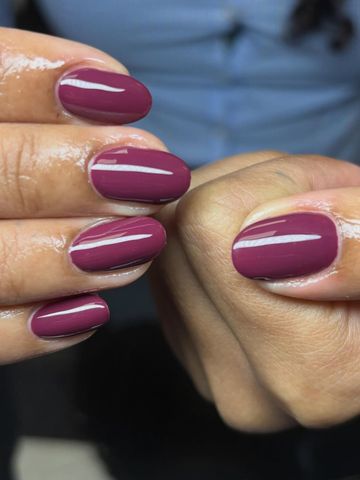 Love this color!: Structured Gel and Short & Natural nails by Evil With Elegance, Miami