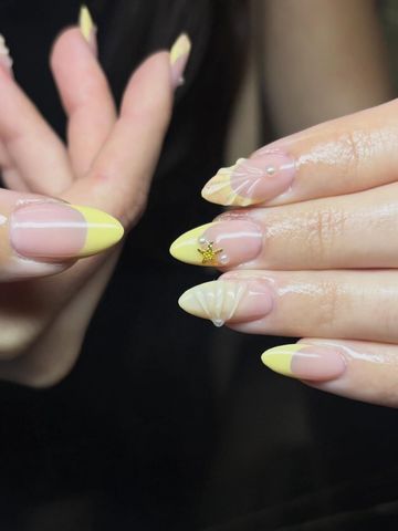 Yellow nails for summer: Gel-X and 3D & Charms nails by Evil With Elegance, Miami