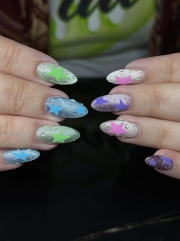 Trendy water droplet nails: Structured Gel nails by Evil With Elegance, Miami