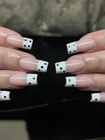 Domino nails: Gel-X nails by Evil With Elegance, Miami