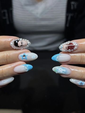 She’s back with the character art: Structured Gel and Character & Anime nails by Evil With Elegance, Miami