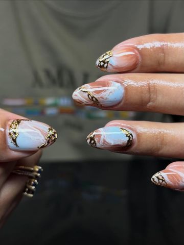 Fall is here: Gel-X and Chrome & Cat-Eye nails by Evil With Elegance, Miami